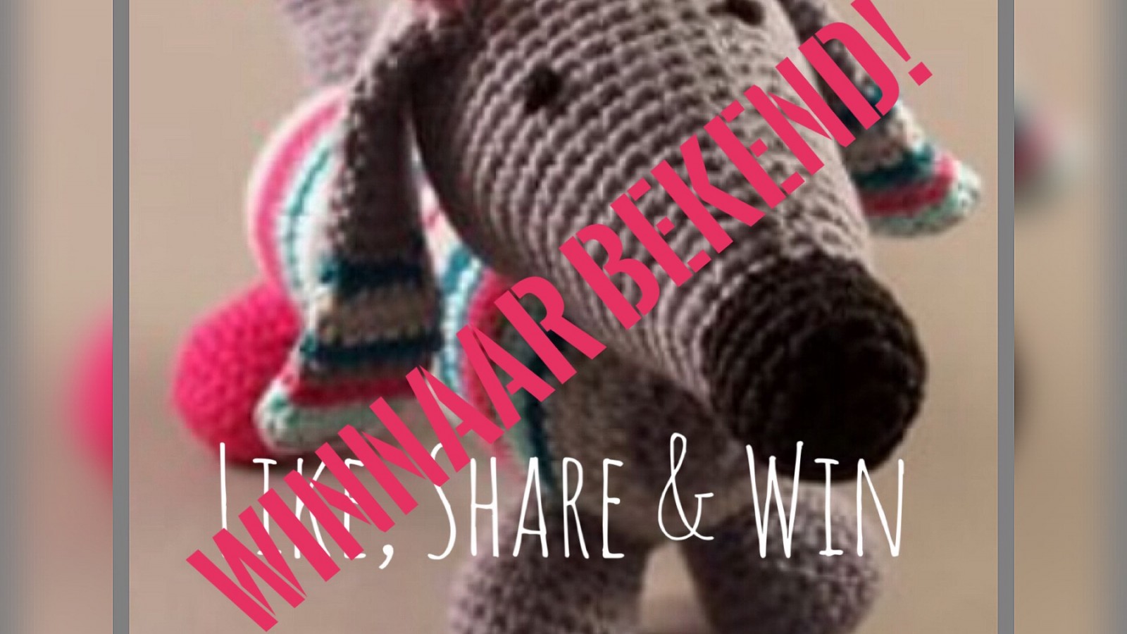 Winnaar bekend like, share en win actie